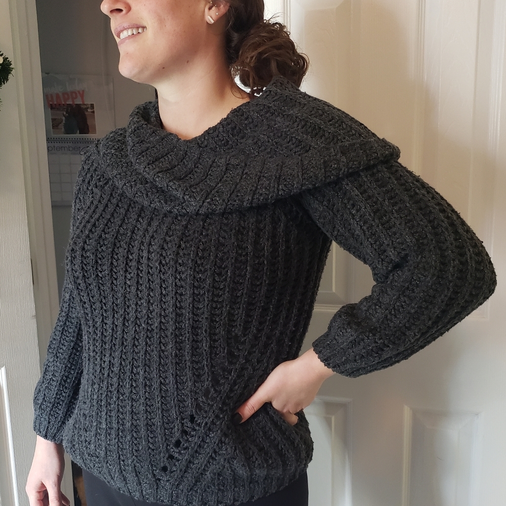 Fab'rik Grey off the shoulder sweater